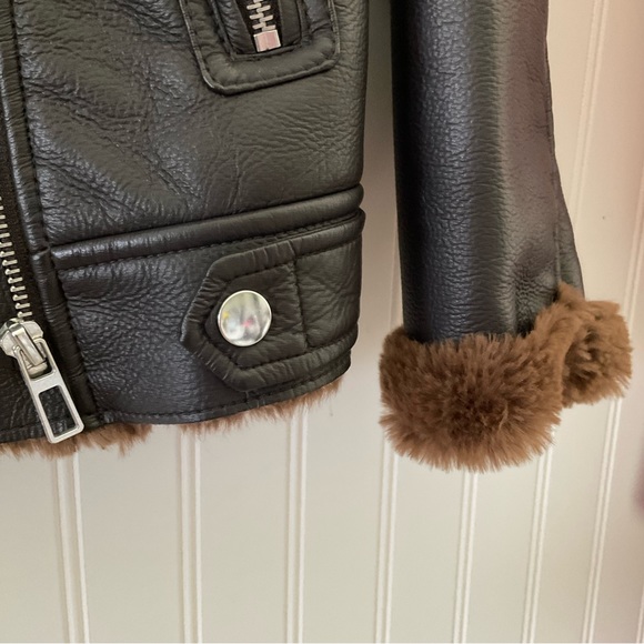ZARA Kids Faux Shearling Biker Jacket - Picture 9 of 14